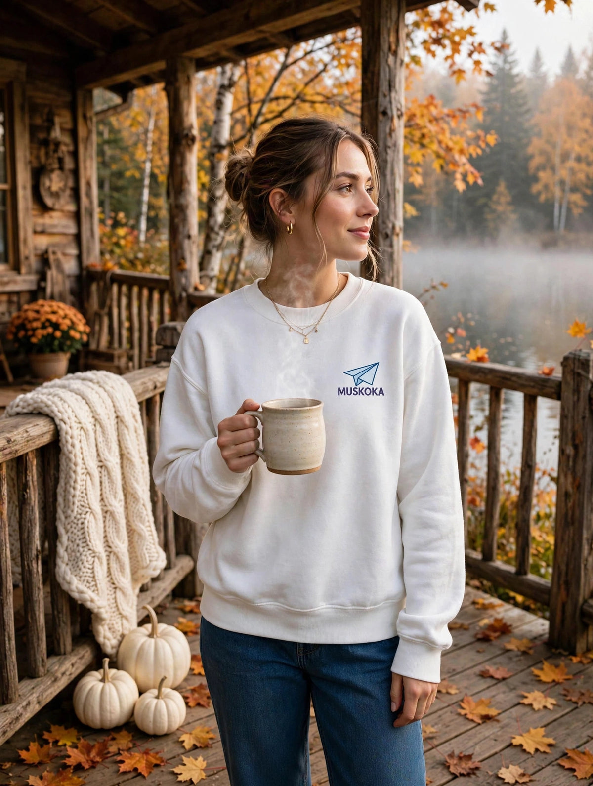 Muskoka Crew - Origami Paper Airplane Sweatshirt | Vintage Cottage Country Crewneck |  Ontario Lake Life